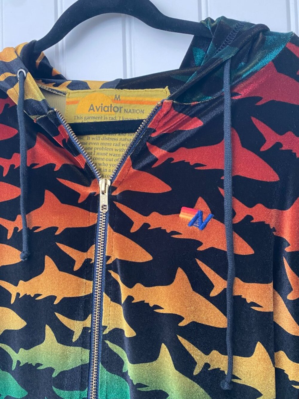 Aviator Nation | RARE Velvet Shark Set (M Hoodie/L Pant)